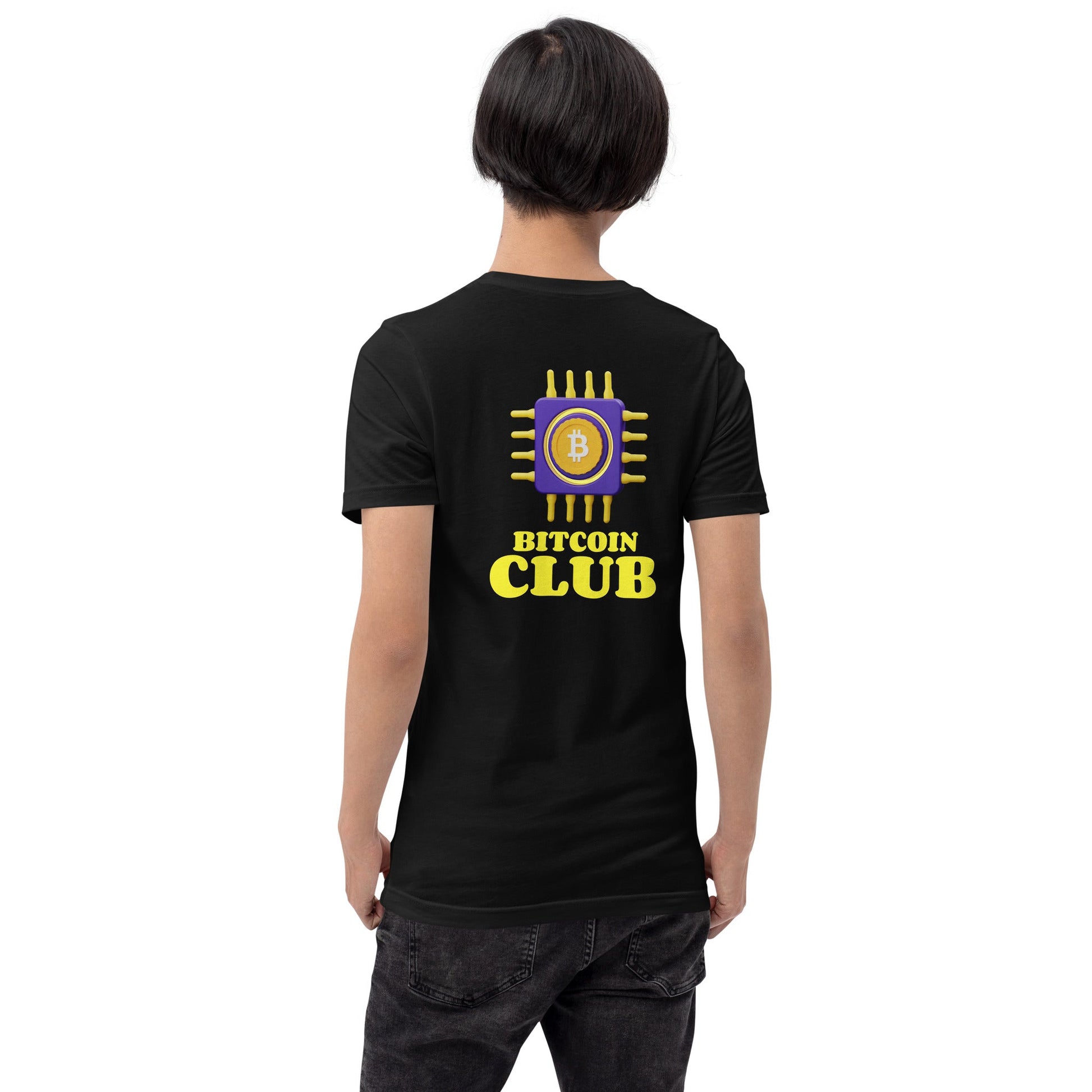 BITCOIN CLUB V3 - Unisex t-shirt ( Back Print ) by DarkByteGear