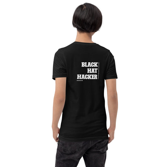 Black Hat Hacker V4 Unisex t-shirt ( Back Print ) by DarkByteGear