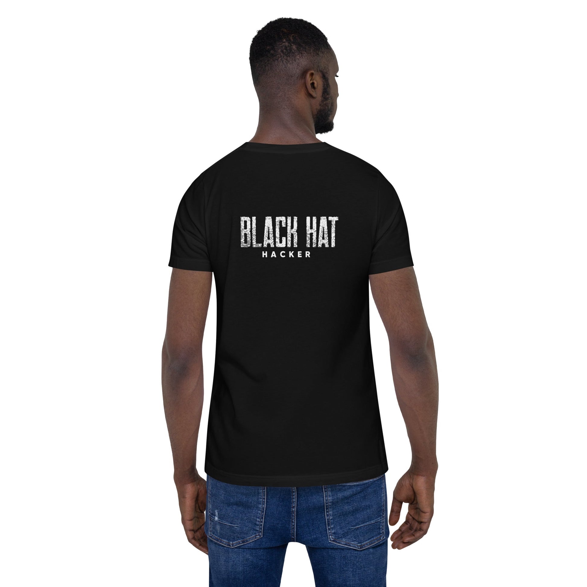 Black Hat Hacker V20 Unisex t-shirt ( Back Print ) by DarkByteGear