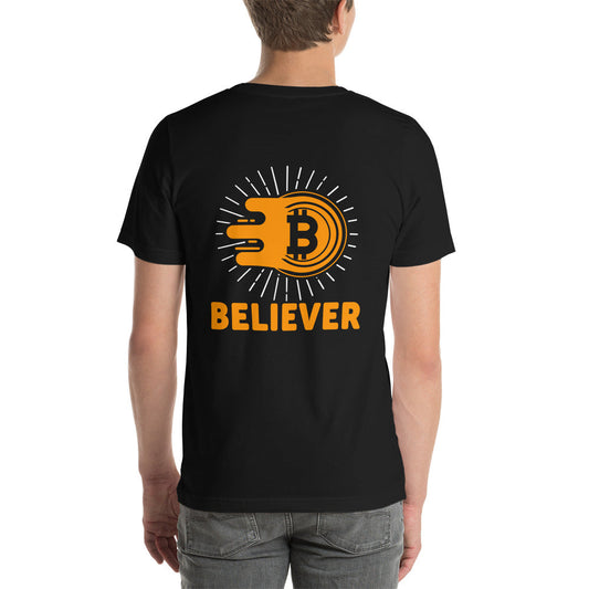 Bitcoin Believer Unisex t-shirt ( Back Print ) by DarkByteGear