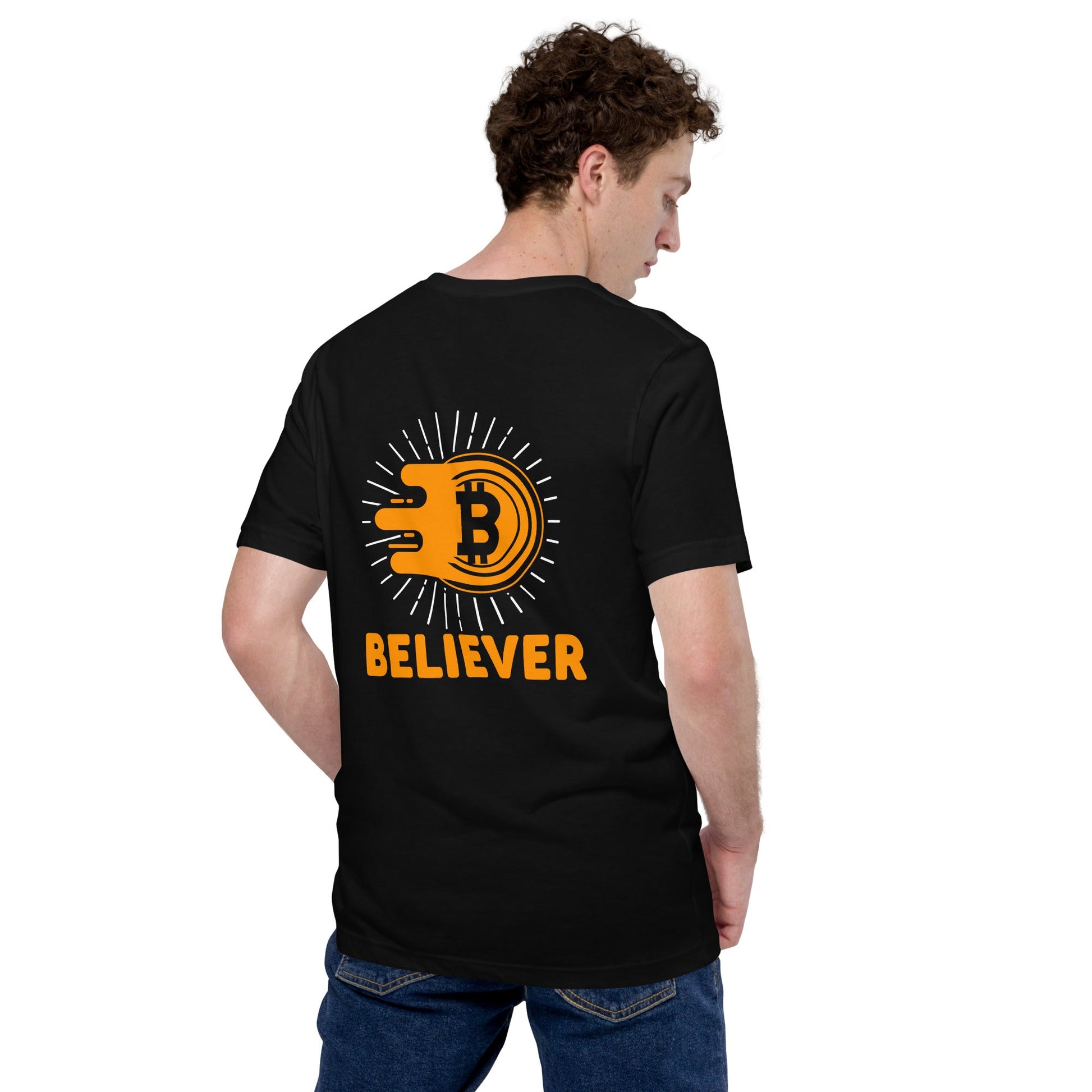 Bitcoin Believer Unisex t-shirt ( Back Print ) by DarkByteGear