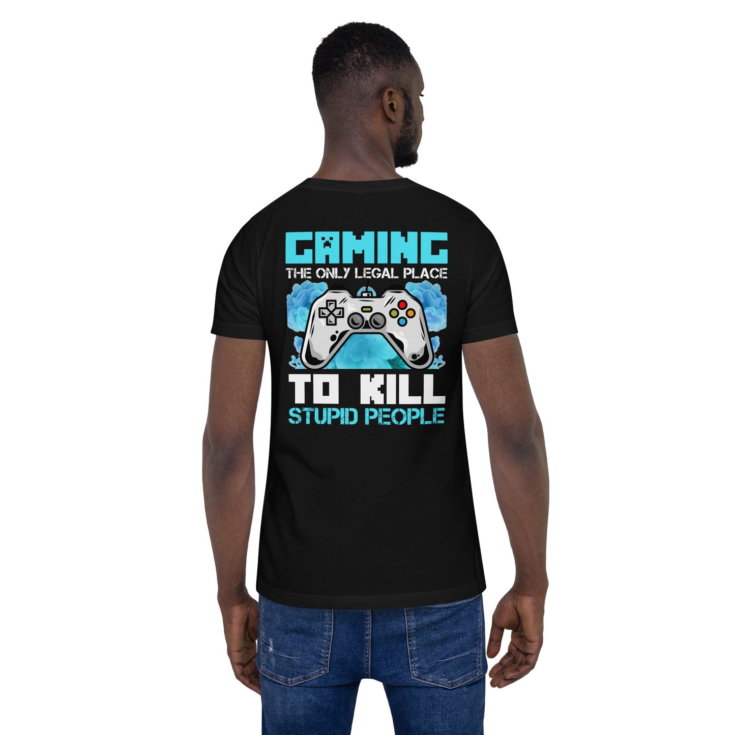 Gaming is the only Legal Place - Blue V ( Back Print ) by DarkByteGear