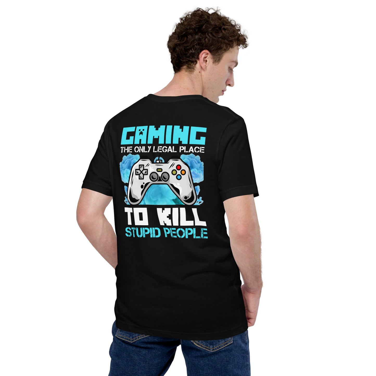 Gaming is the only Legal Place - Blue V ( Back Print ) by DarkByteGear