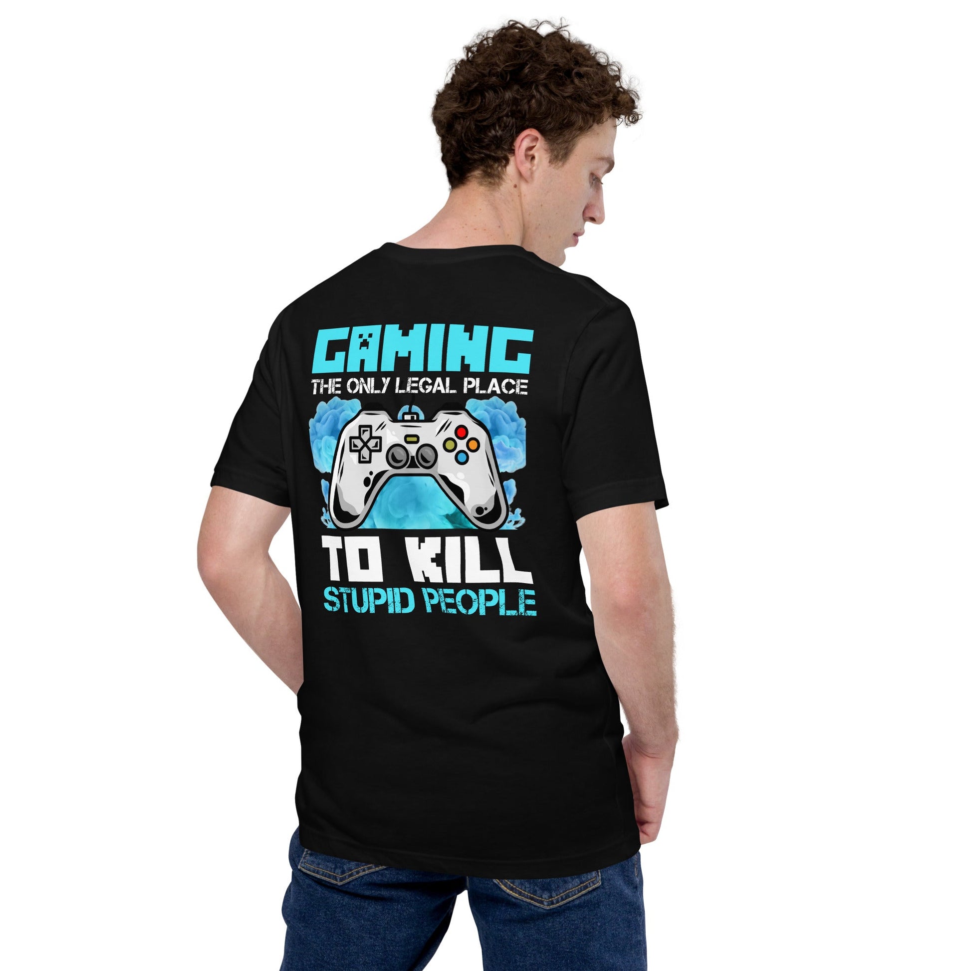 Gaming is the only Legal Place - Blue V ( Back Print ) by DarkByteGear