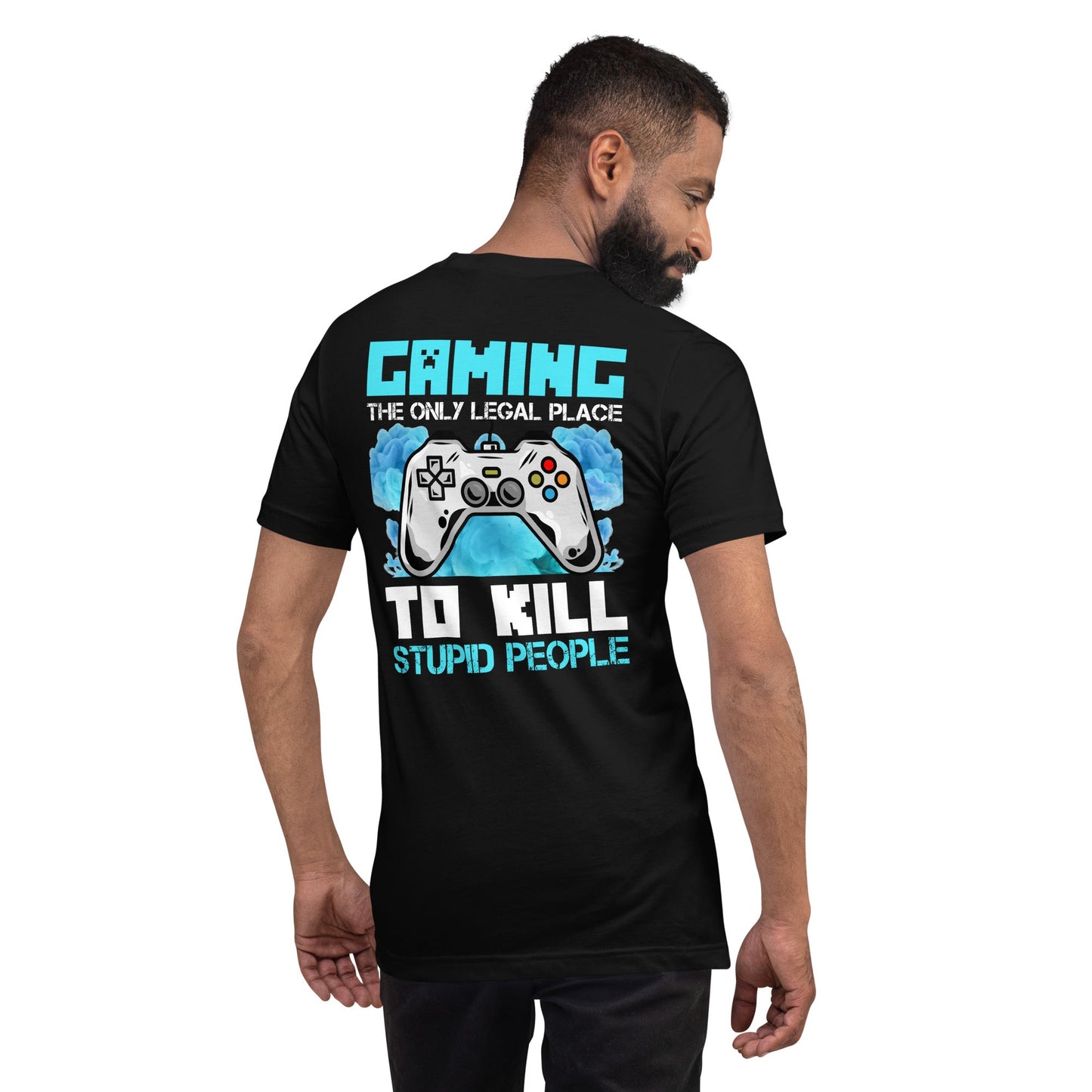 Gaming is the only Legal Place - Blue V ( Back Print ) by DarkByteGear