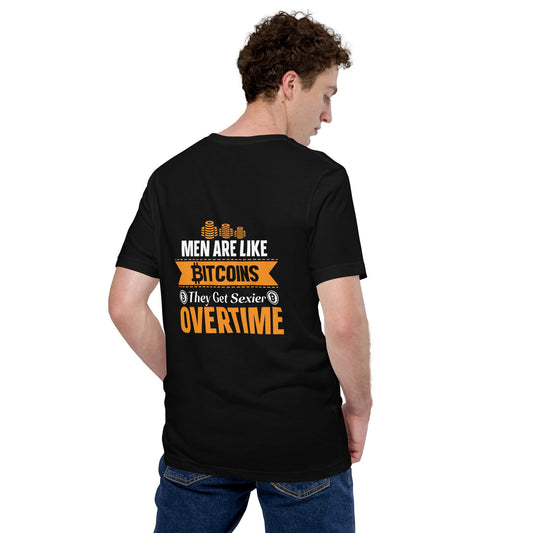 Men are like Bitcoin - Unisex t-shirt ( Back Print ) by DarkByteGear