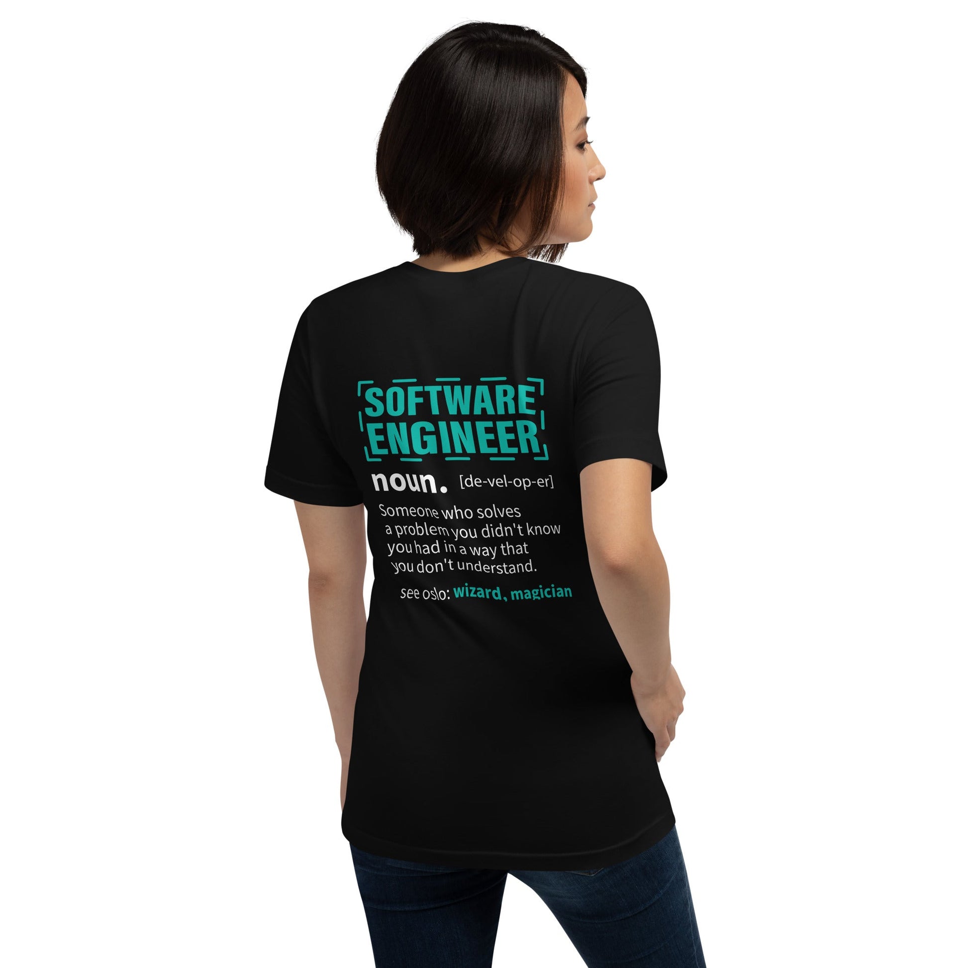 Software Engineer Def : Blue Unisex t-shirt ( Back Print ) by DarkByteGear
