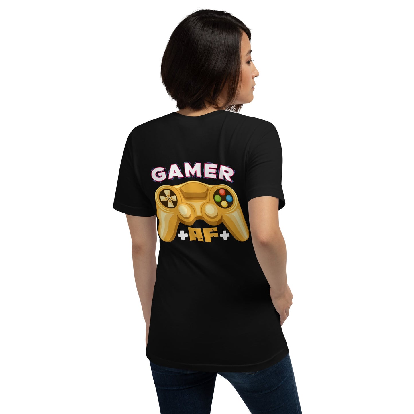 Gamer AF Unisex t-shirt ( Back Print ) by DarkByteGear