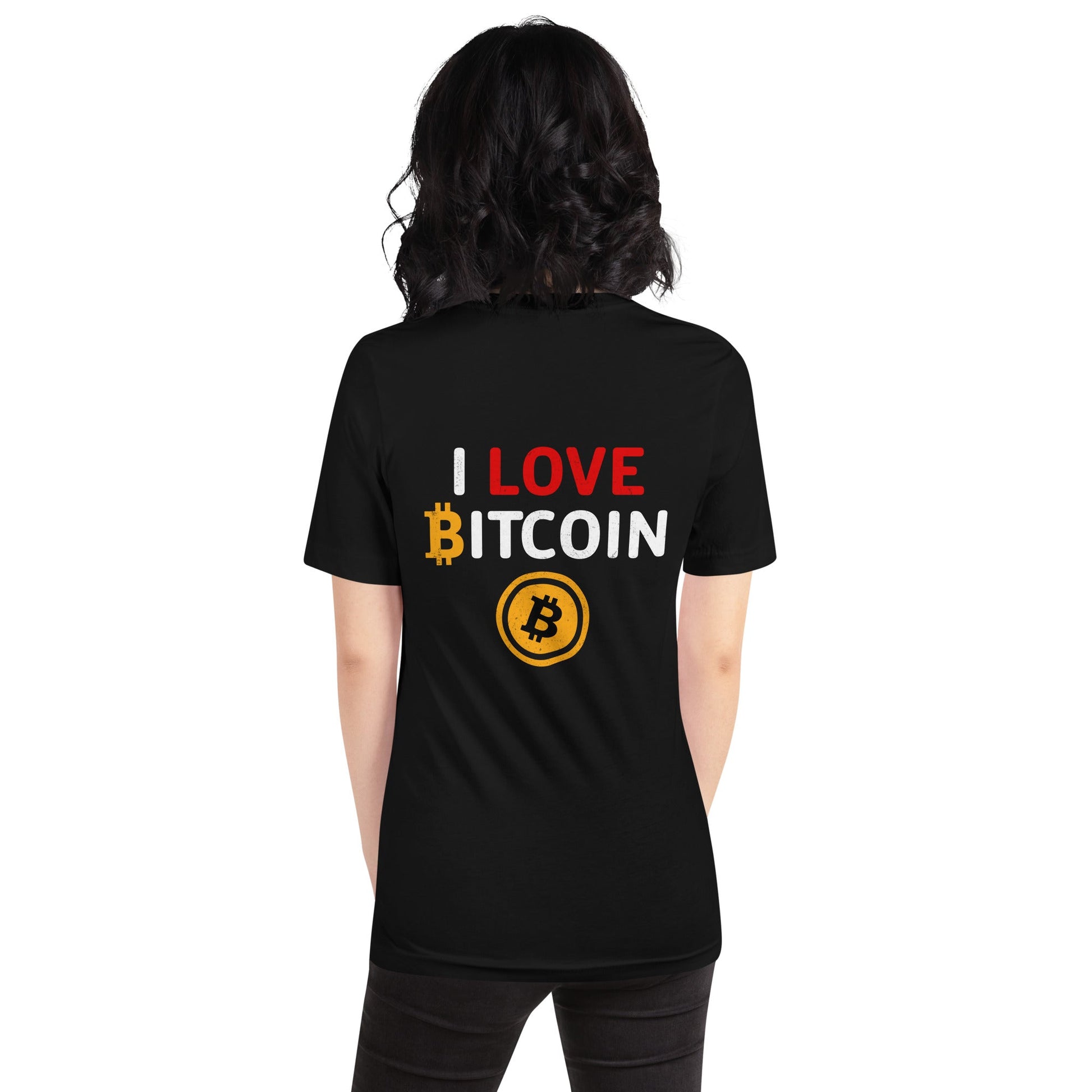 I Love Bitcoin - Unisex t-shirt ( Back Print ) by DarkByteGear