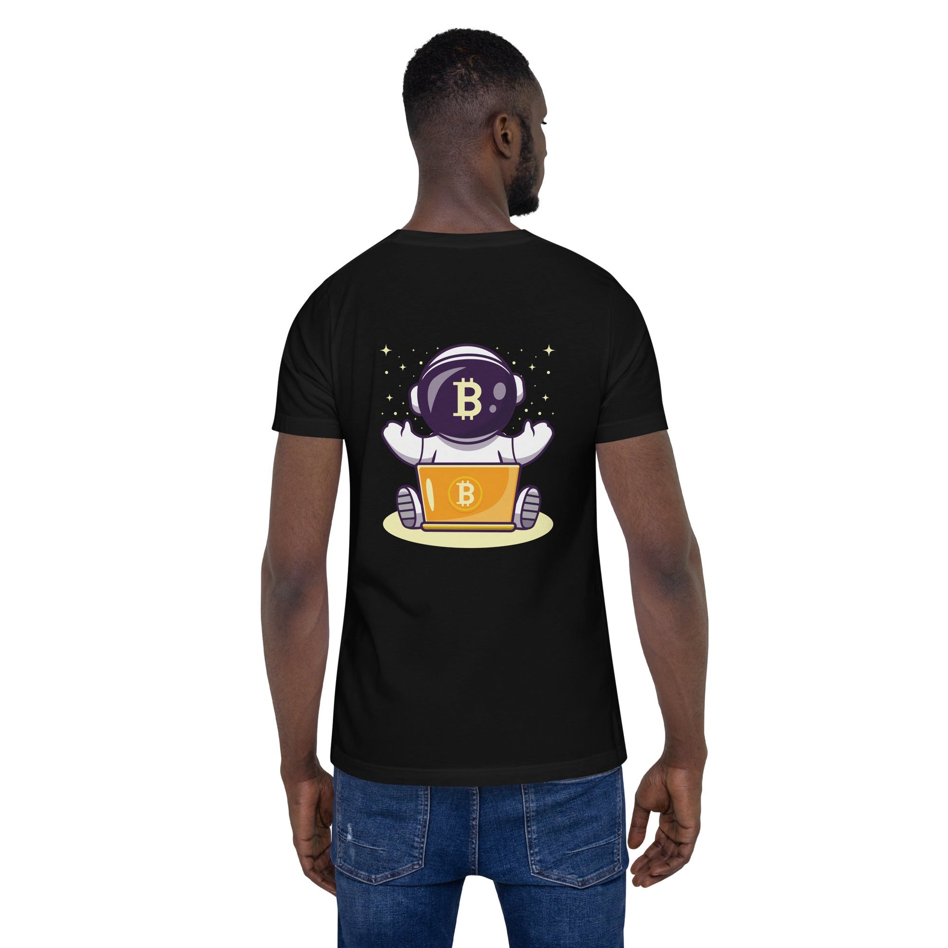 Bitcoin Astronaut - Unisex t-shirt ( Back Print ) by DarkByteGear