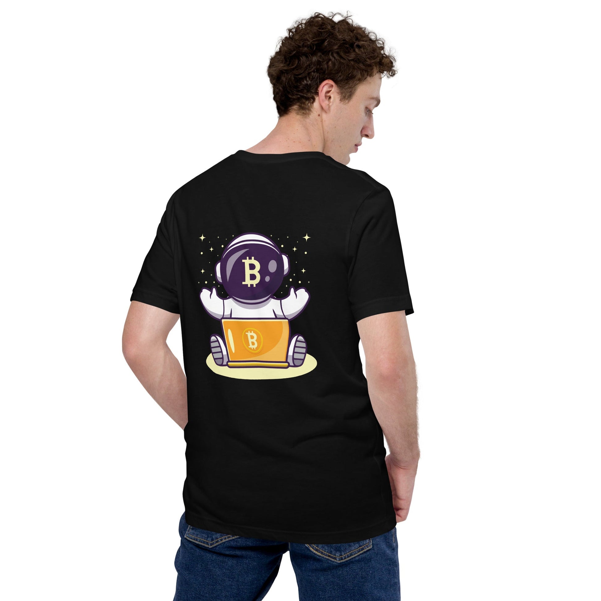 Bitcoin Astronaut - Unisex t-shirt ( Back Print ) by DarkByteGear