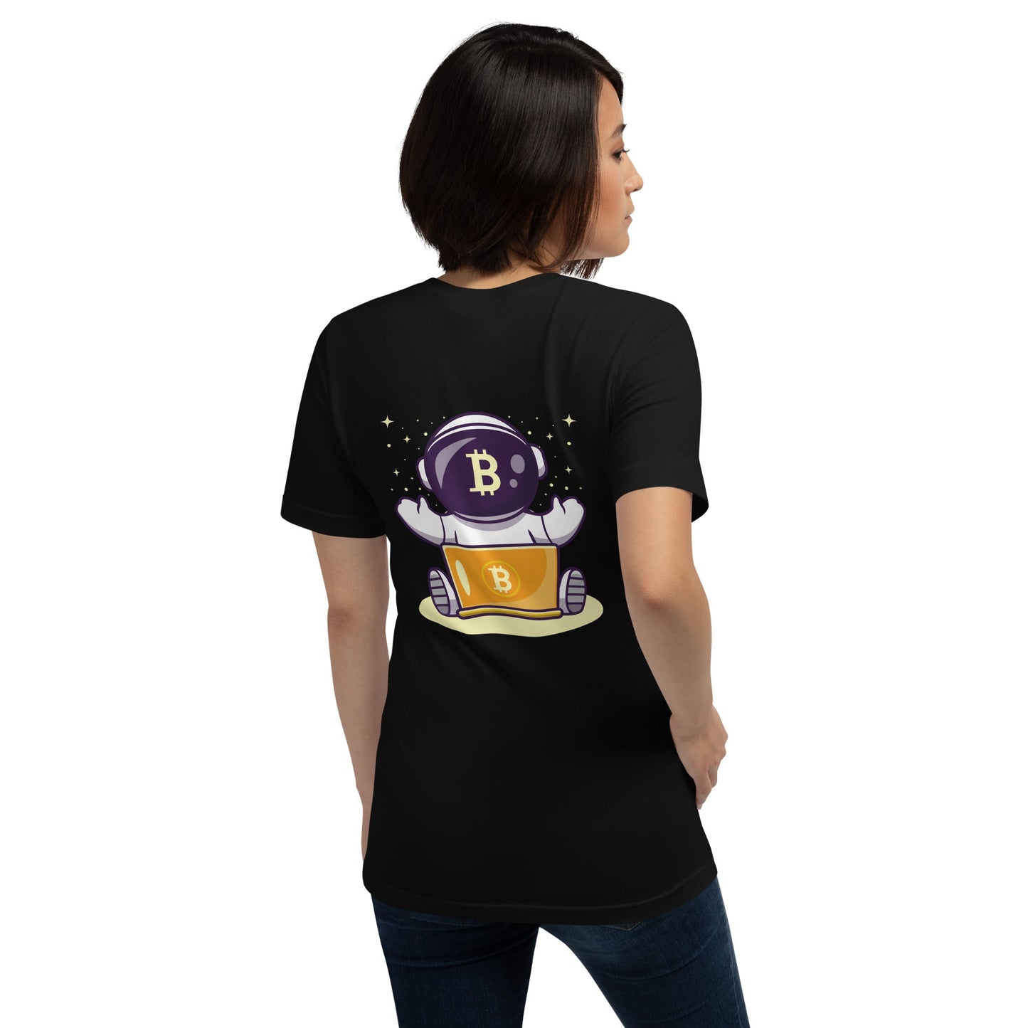 Bitcoin Astronaut - Unisex t-shirt ( Back Print ) by DarkByteGear