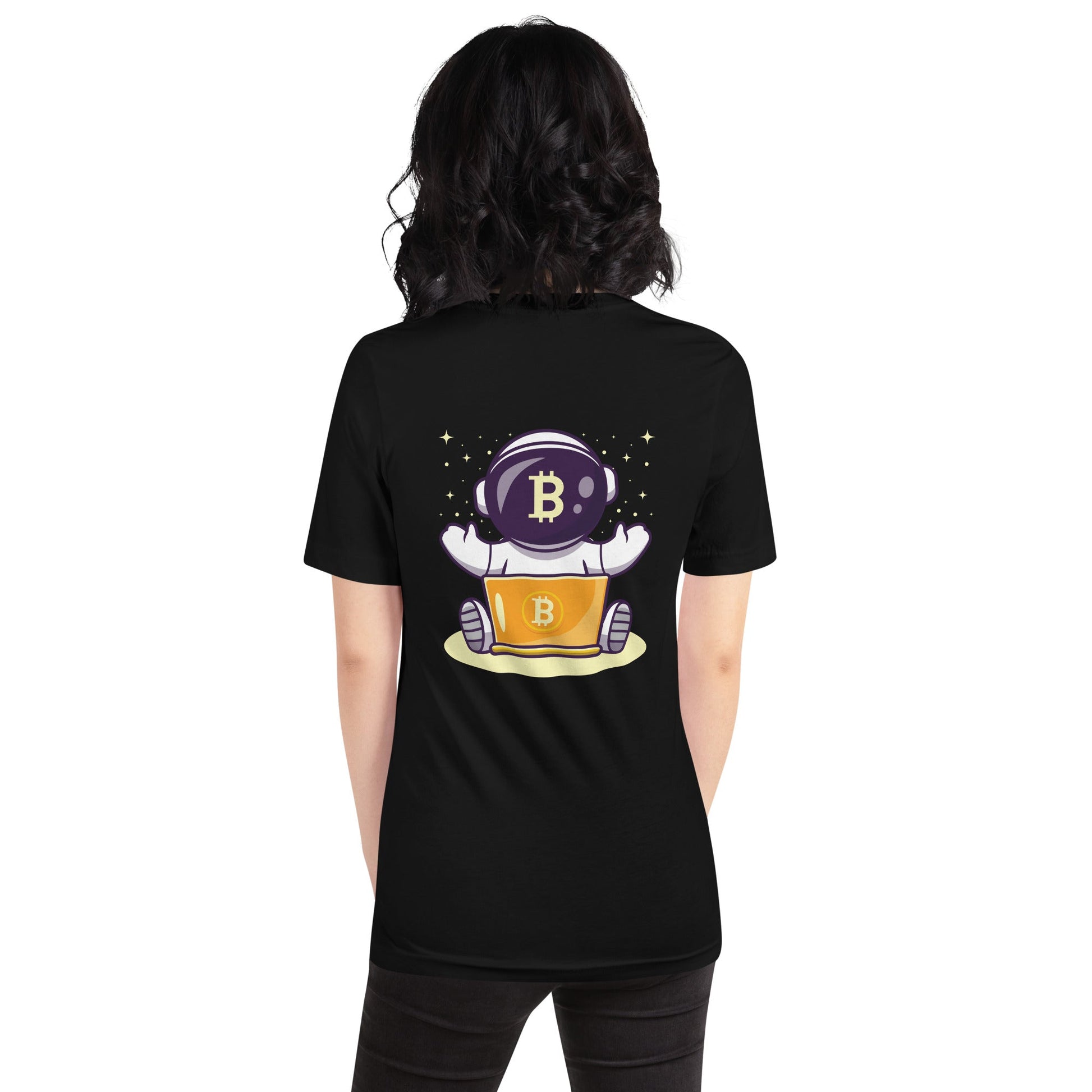 Bitcoin Astronaut - Unisex t-shirt ( Back Print ) by DarkByteGear