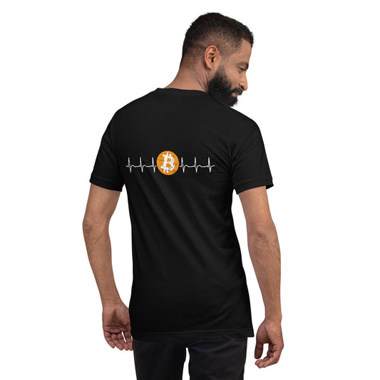 Bitcoin Heartbeat - Unisex t-shirt ( Back Print ) by DarkByteGear
