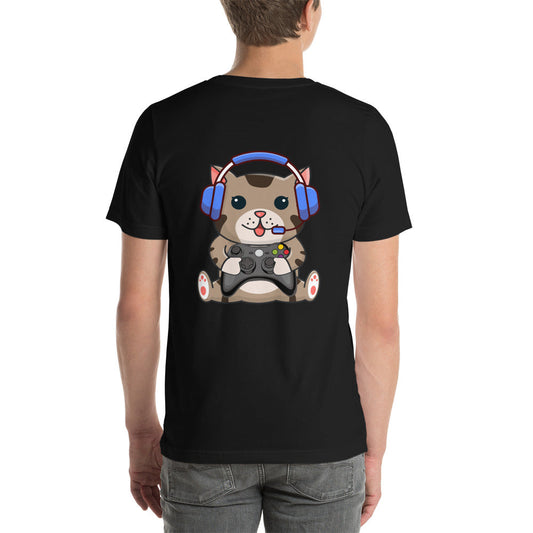 Gamer Cat - Unisex t-shirt ( Back Print ) by DarkByteGear