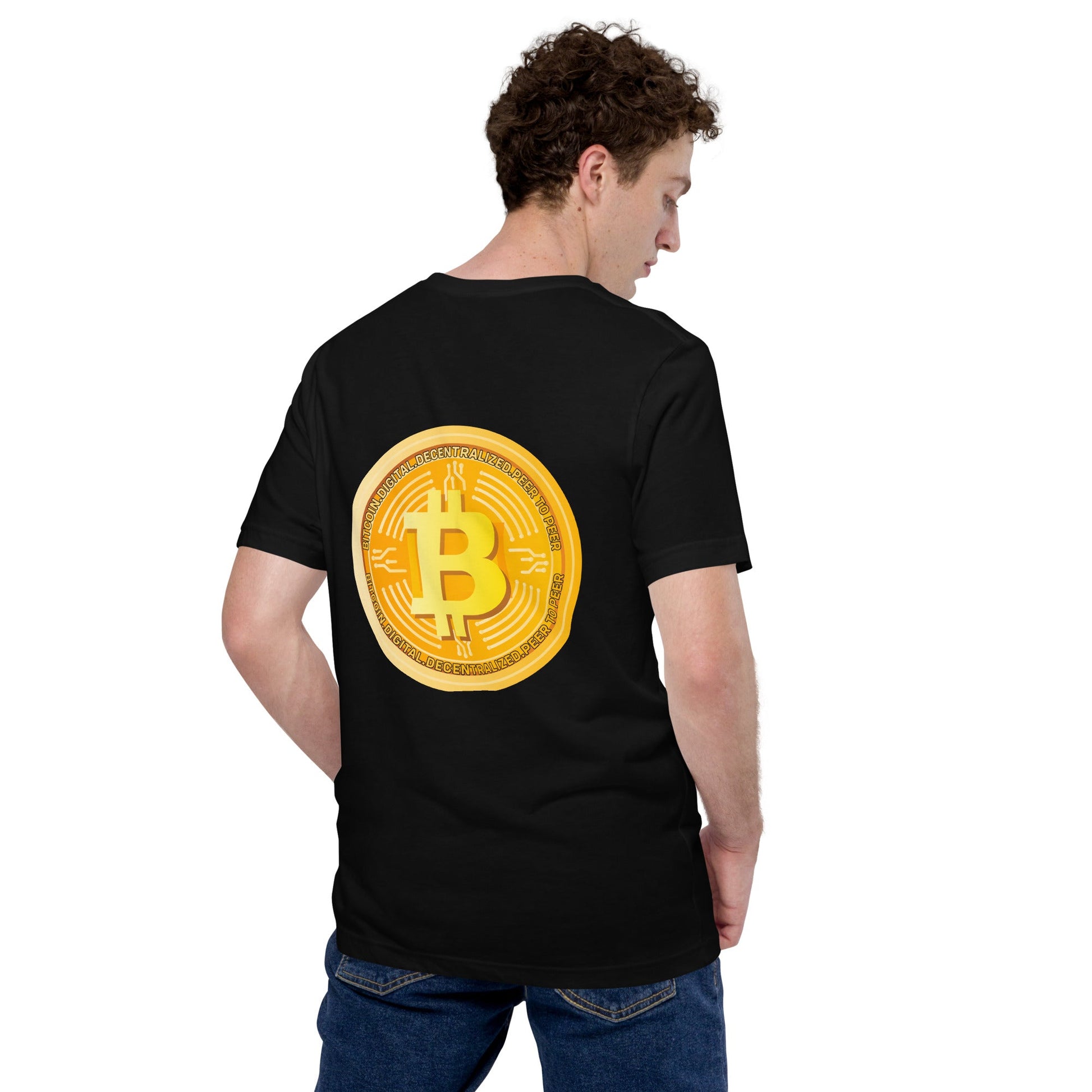Bitcoin Medal - Unisex t-shirt ( Back Print ) by DarkByteGear