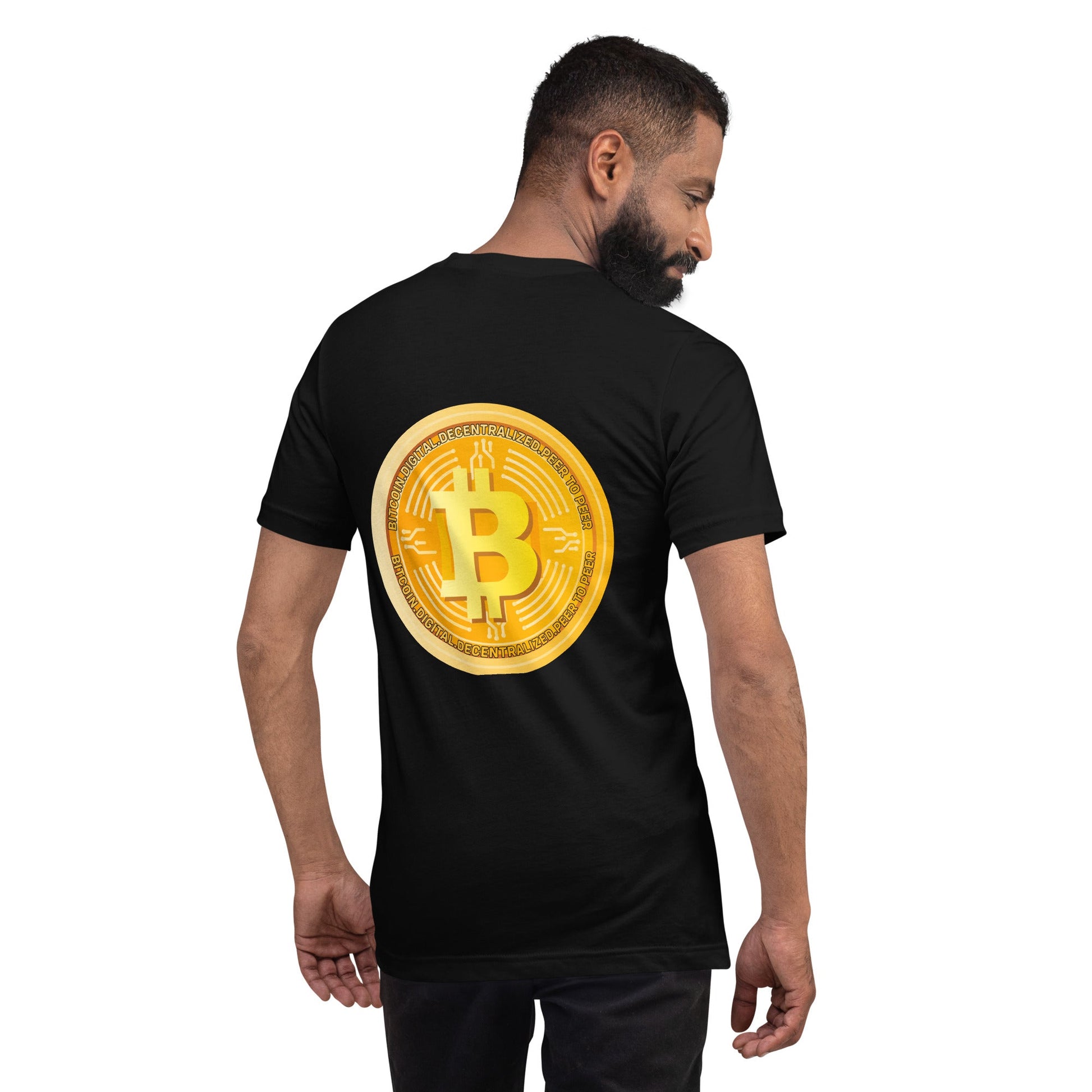 Bitcoin Medal - Unisex t-shirt ( Back Print ) by DarkByteGear