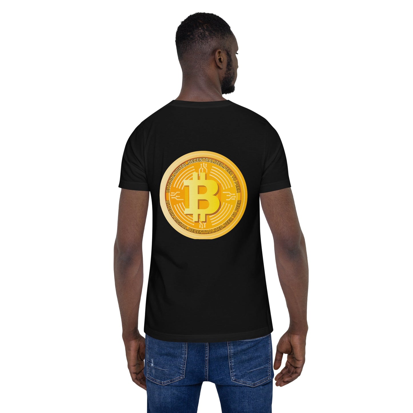 Bitcoin Medal - Unisex t-shirt ( Back Print ) by DarkByteGear
