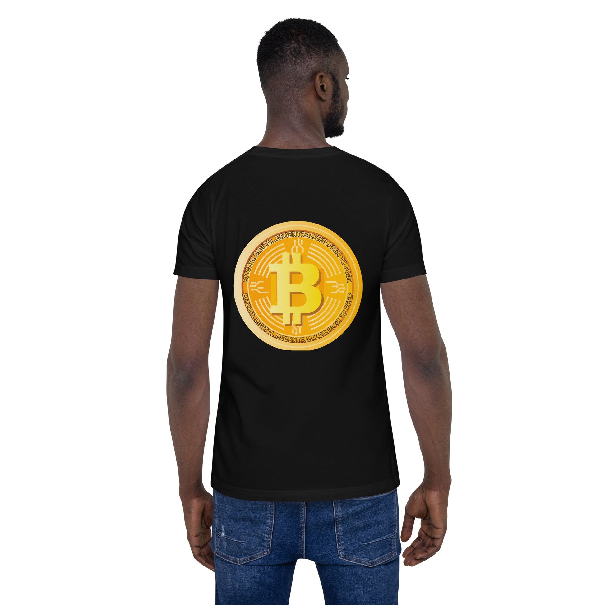 Bitcoin Medal - Unisex t-shirt ( Back Print ) by DarkByteGear