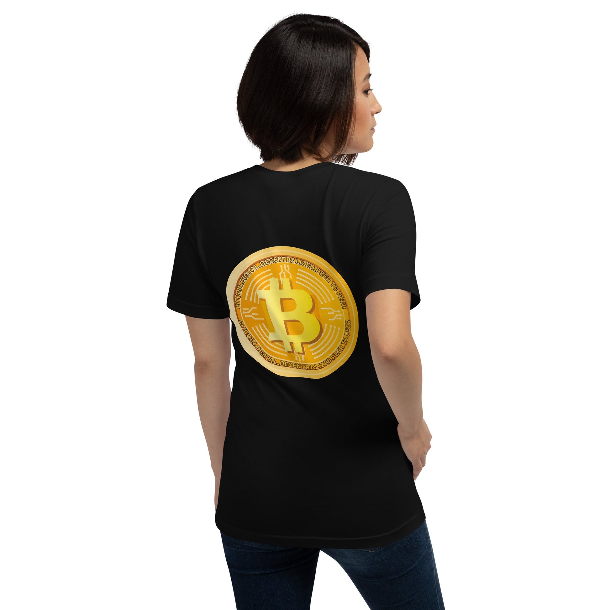 Bitcoin Medal - Unisex t-shirt ( Back Print ) by DarkByteGear