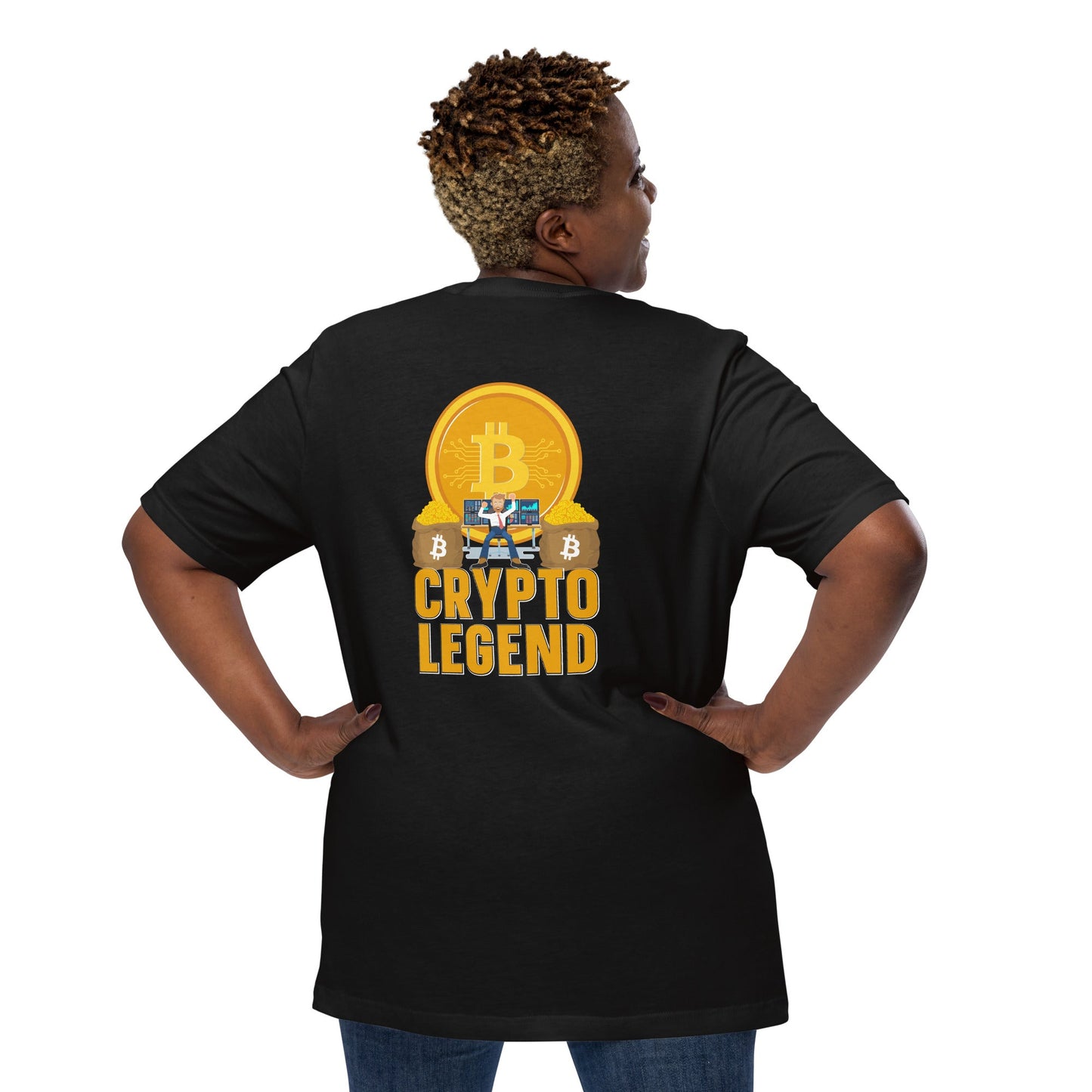 Bitcoin Legend - Unisex t-shirt ( Back Print ) by DarkByteGear
