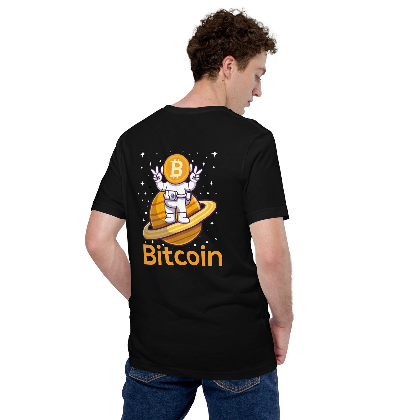 Bitcoin Satan Astronaut - Unisex t-shirt ( Back Print ) by DarkByteGear