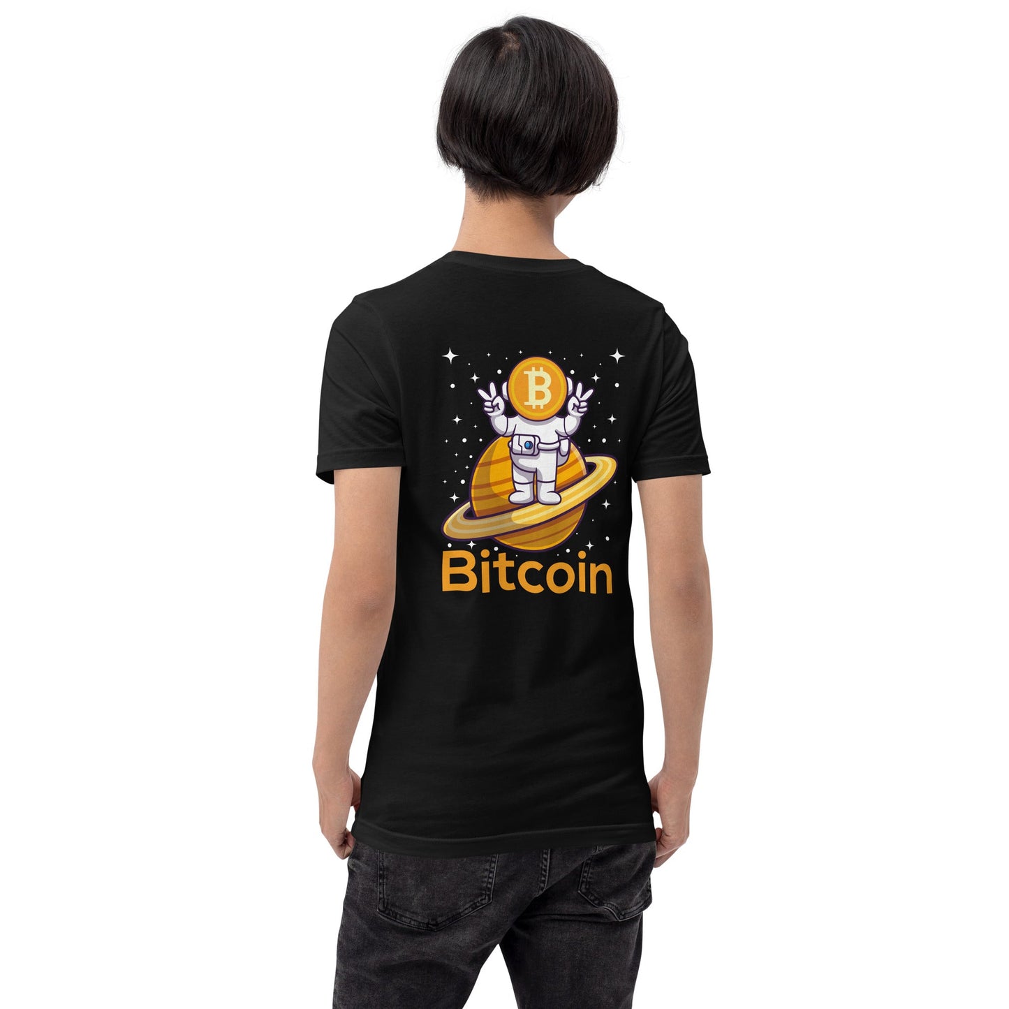 Bitcoin Satan Astronaut - Unisex t-shirt ( Back Print ) by DarkByteGear