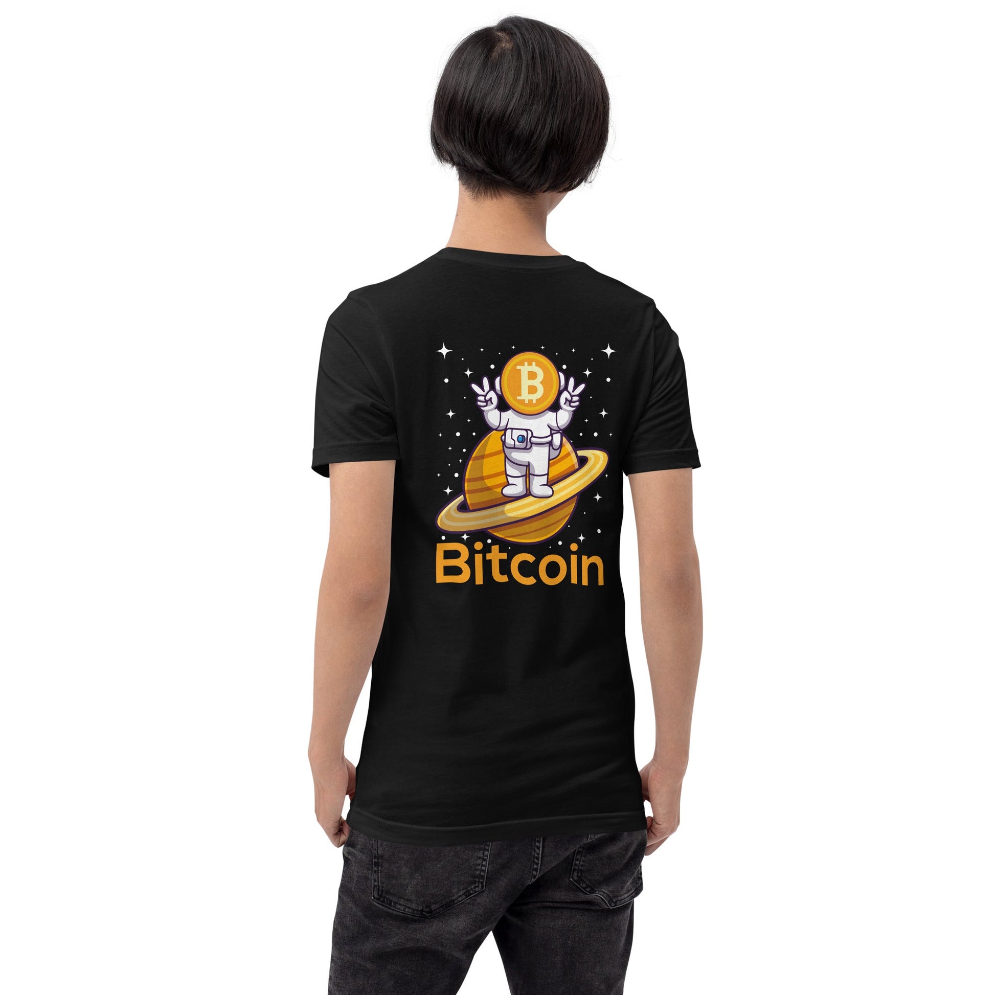 Bitcoin Satan Astronaut - Unisex t-shirt ( Back Print ) by DarkByteGear