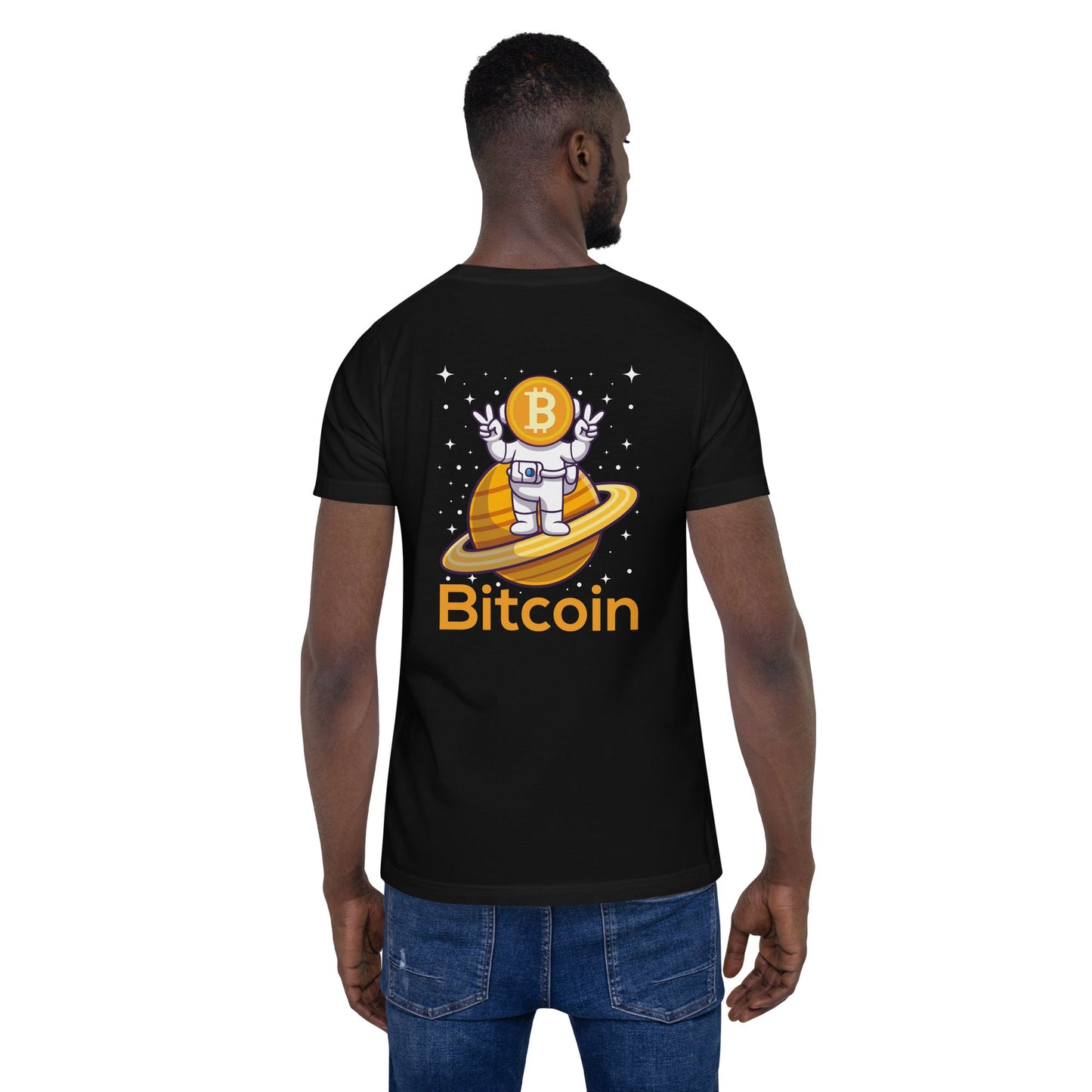 Bitcoin Satan Astronaut - Unisex t-shirt ( Back Print ) by DarkByteGear
