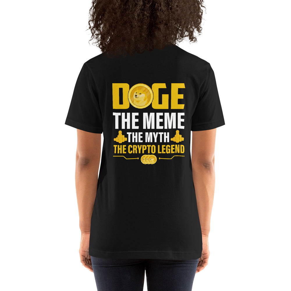 Doge the Meme, the Myth, the Crypto Legend - Unisex t-shirt ( Back Print ) by DarkByteGear