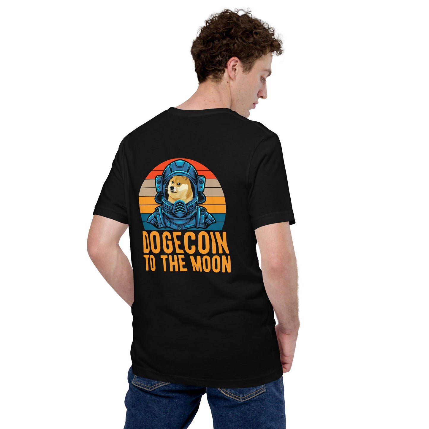 Doge Coin to the Moon - Unisex t-shirt ( Back Print ) by DarkByteGear