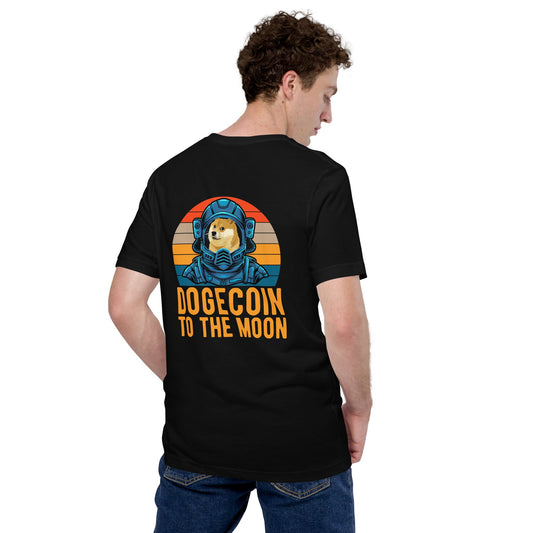 Doge Coin to the Moon - Unisex t-shirt ( Back Print ) by DarkByteGear