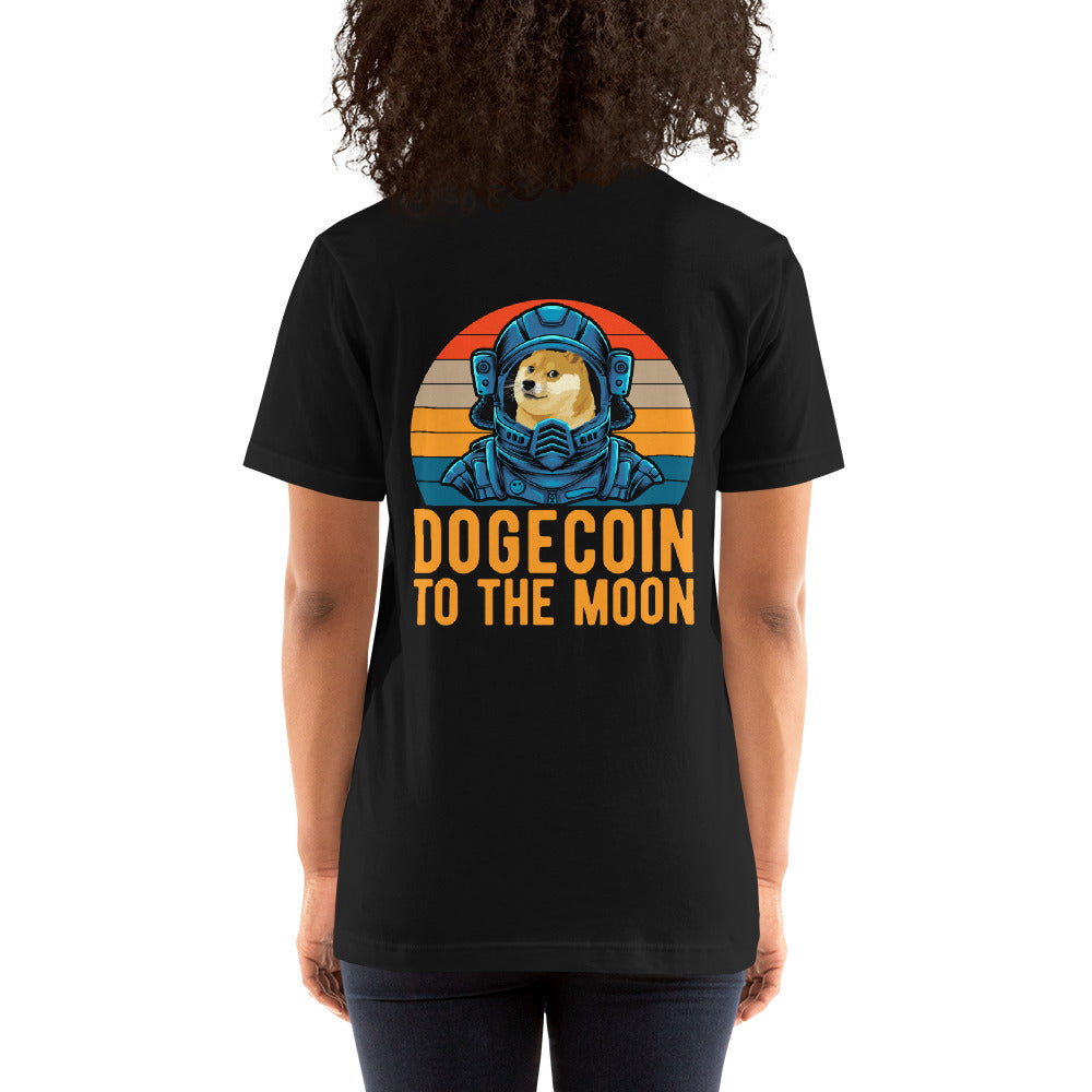 Doge Coin to the Moon - Unisex t-shirt ( Back Print ) by DarkByteGear