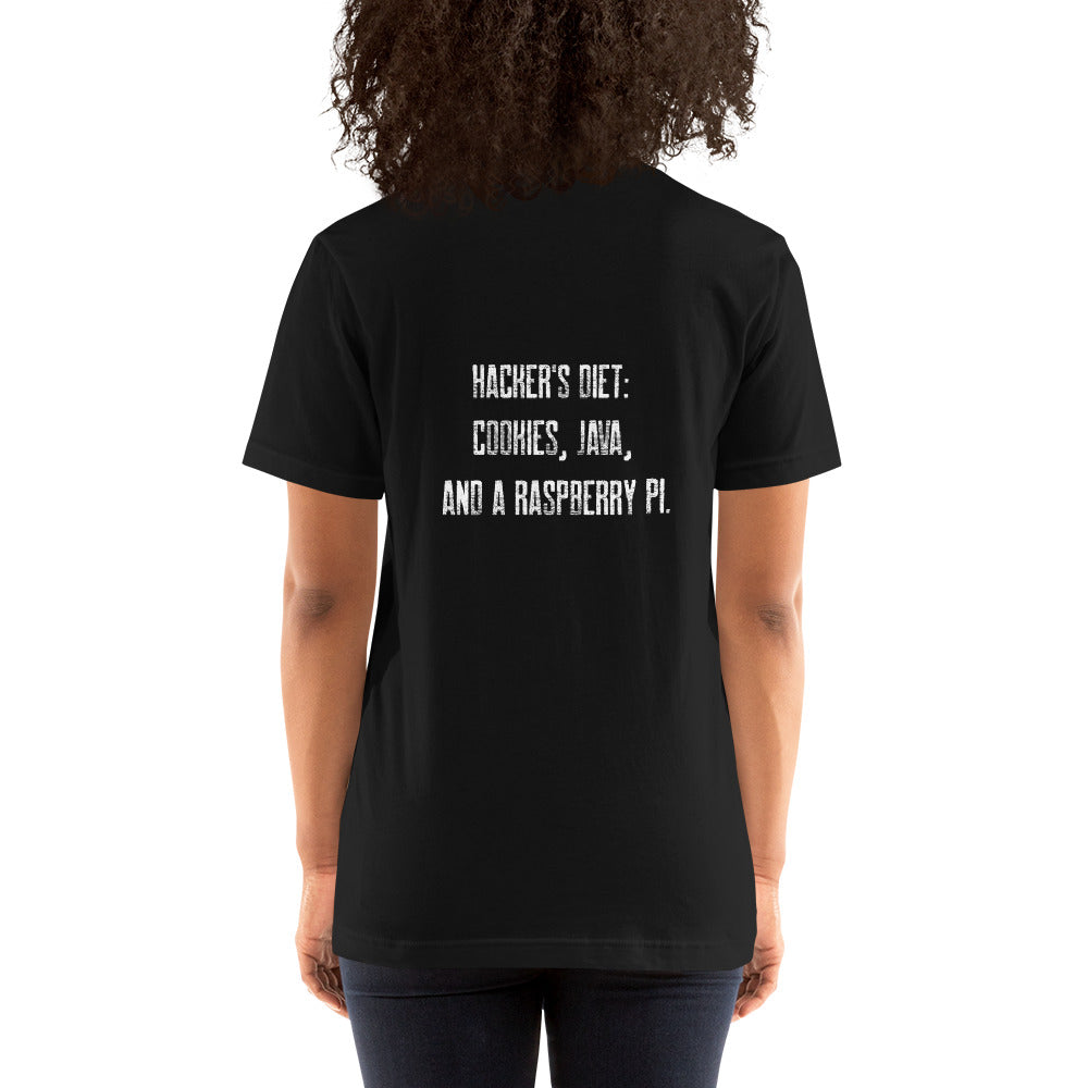 Hackers diet : Cookies, Java and a Raspberry Pi - Unisex t-shirt ( Back Print ) by DarkByteGear