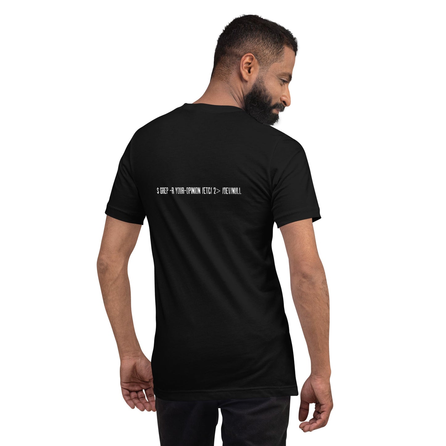Grep r your Opinion etc 2 devnull - Unisex t-shirt by DarkByteGear