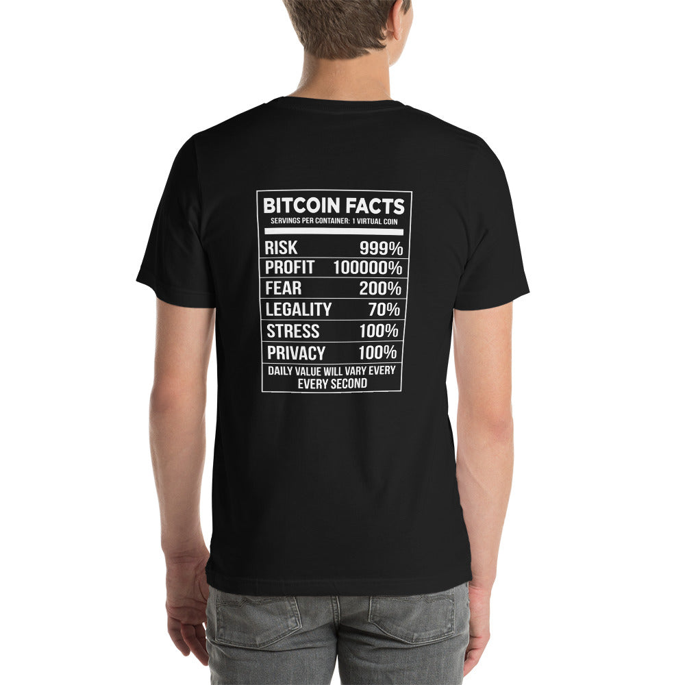 Bitcoin Facts - Unisex t-shirt ( Back Print ) by DarkByteGear