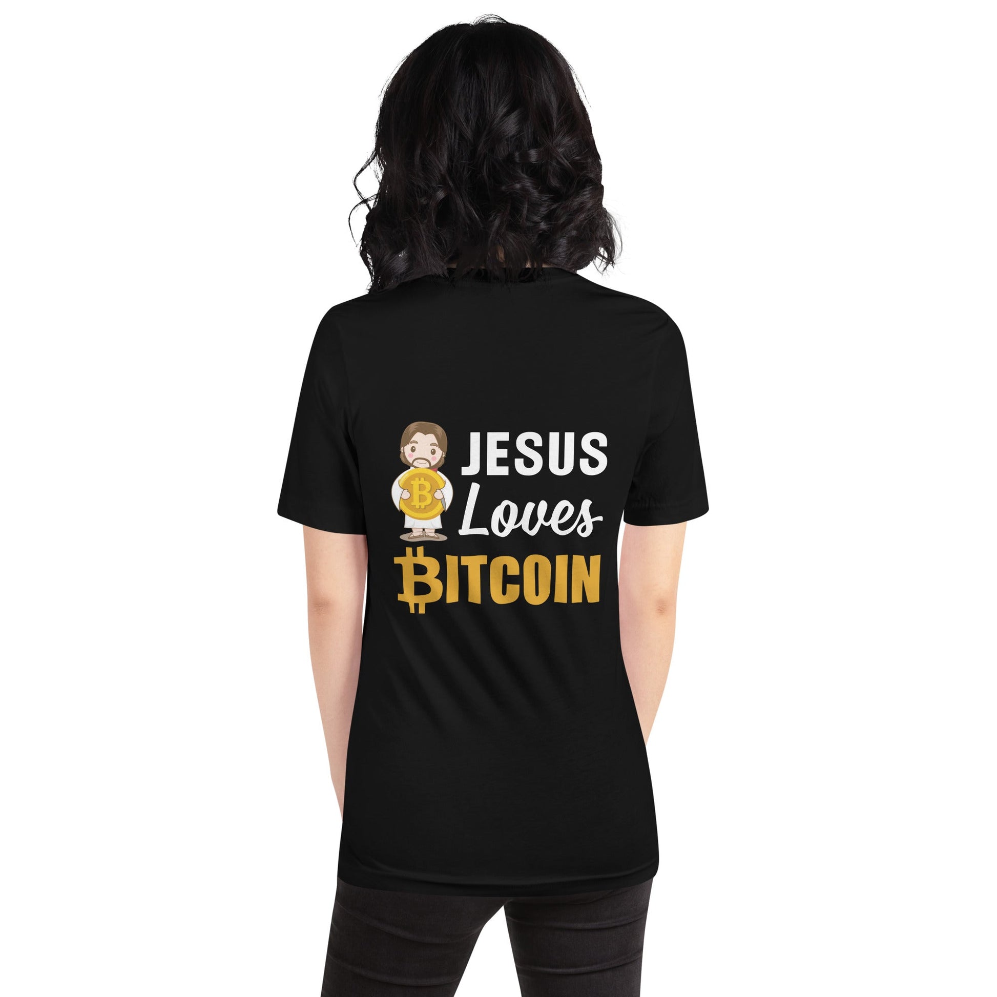 Jesus loves Bitcoin - Unisex t-shirt ( Back Print ) by DarkByteGear