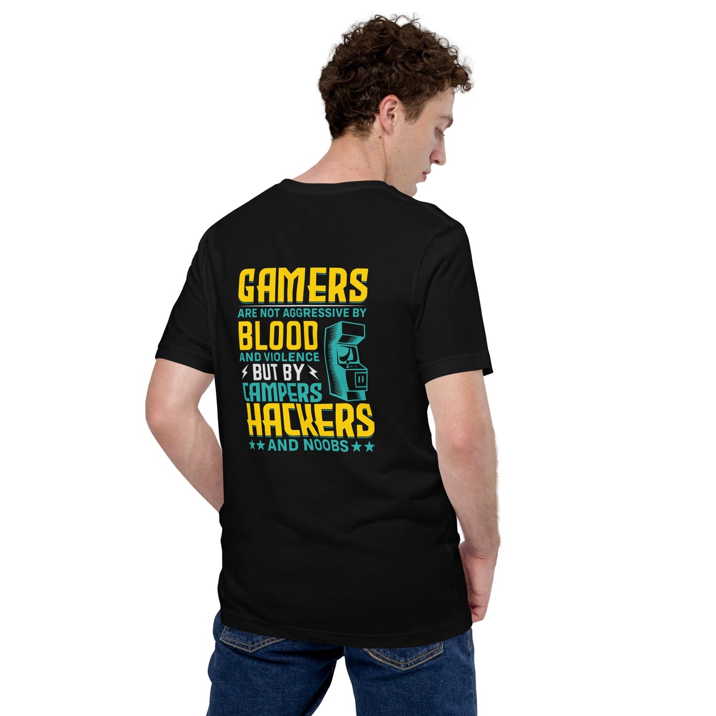 Gamers are not Aggressive by Blood and Violence ( rasel ) - Unisex t-shirt ( Back Print ) by DarkByteGear