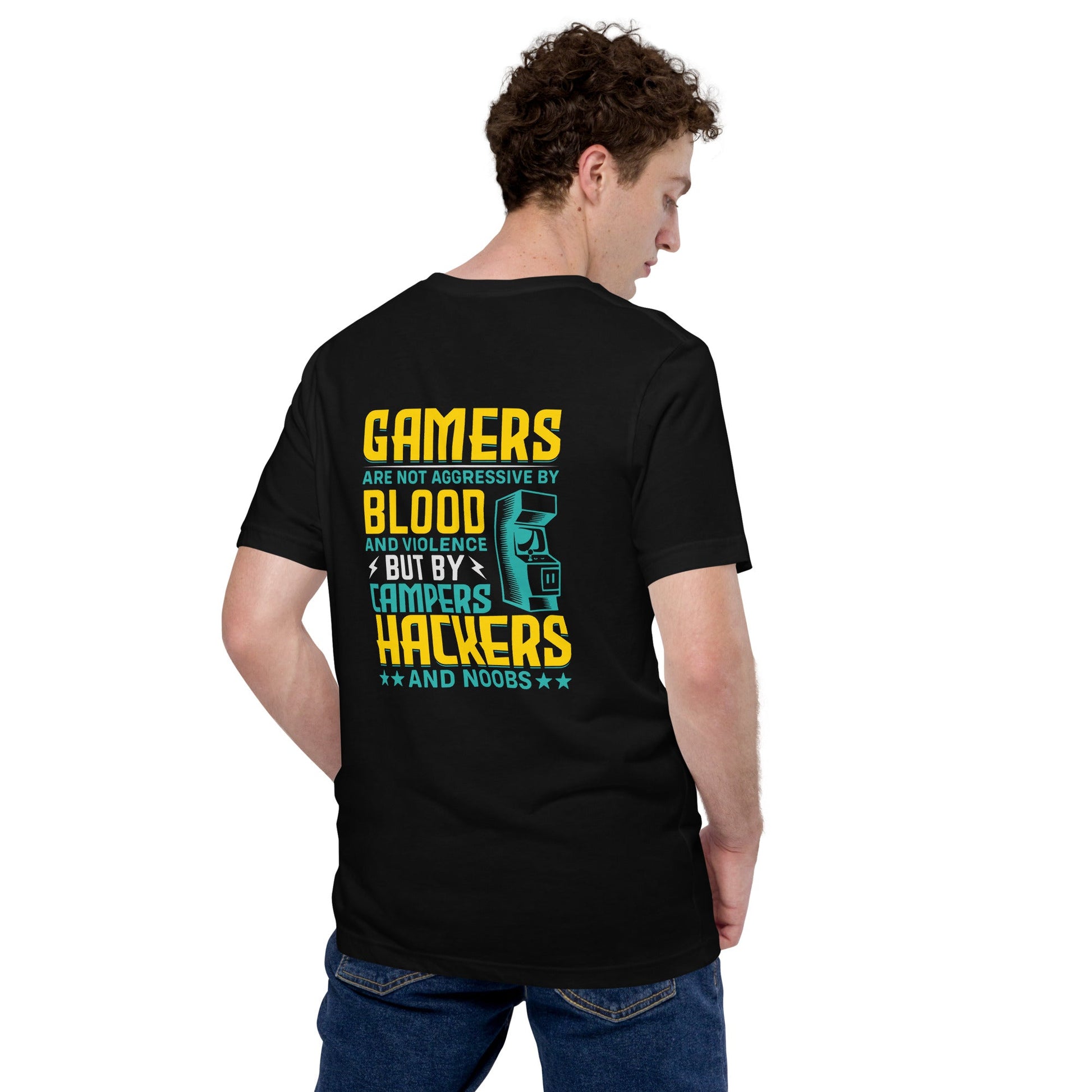Gamers are not Aggressive by Blood and Violence ( rasel ) - Unisex t-shirt ( Back Print ) by DarkByteGear