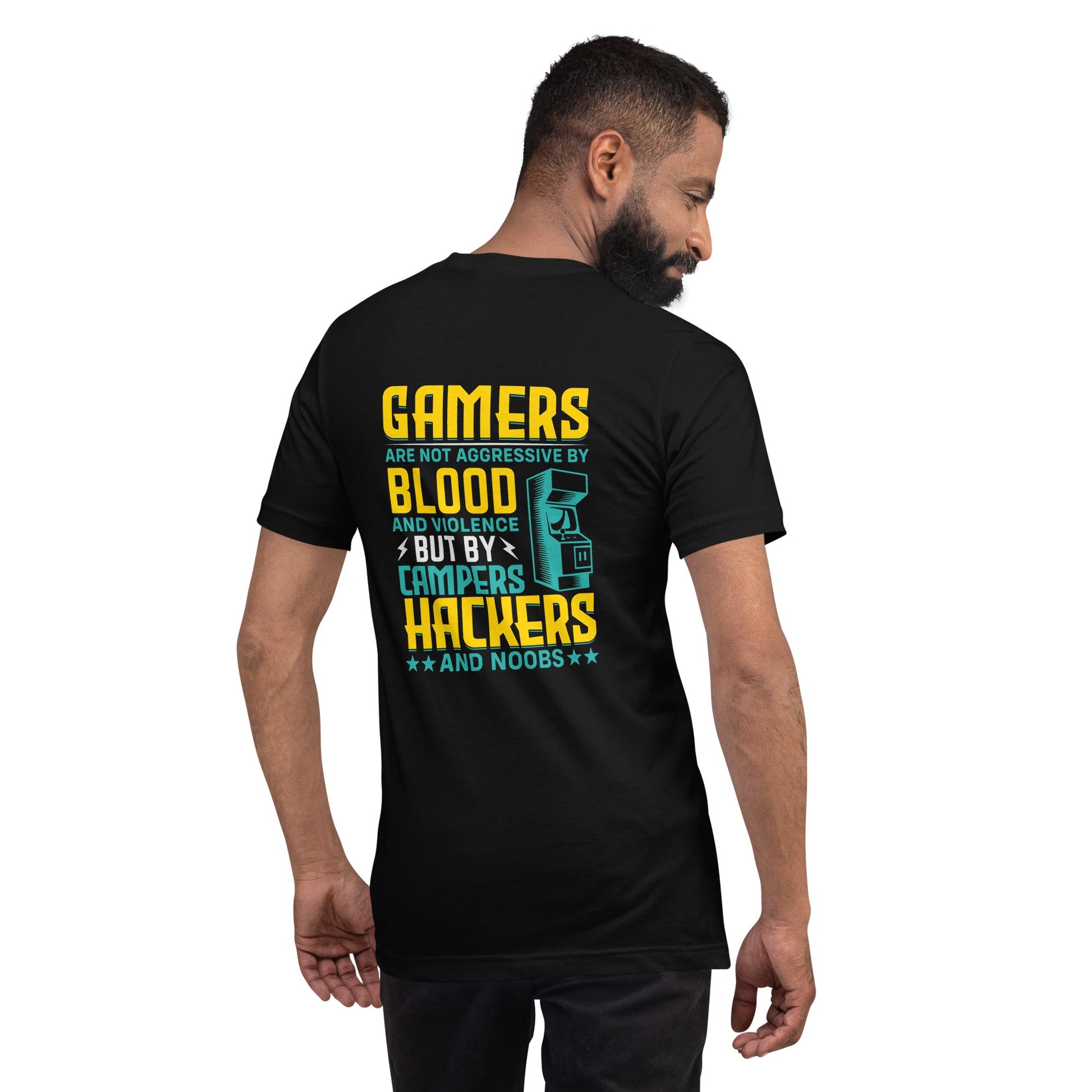 Gamers are not Aggressive by Blood and Violence ( rasel ) - Unisex t-shirt ( Back Print ) by DarkByteGear