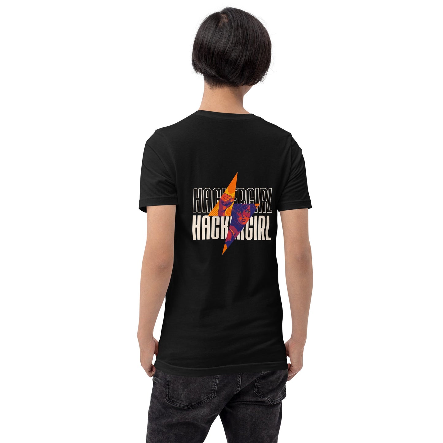 Hacker Girl V1 - Unisex t-shirt ( Back Print ) by DarkByteGear