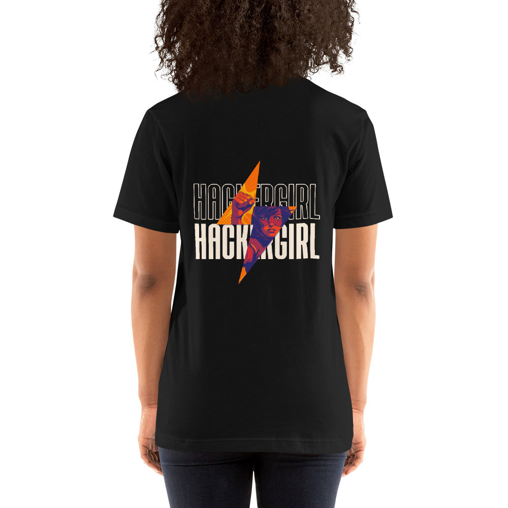Hacker Girl V1 - Unisex t-shirt ( Back Print ) by DarkByteGear