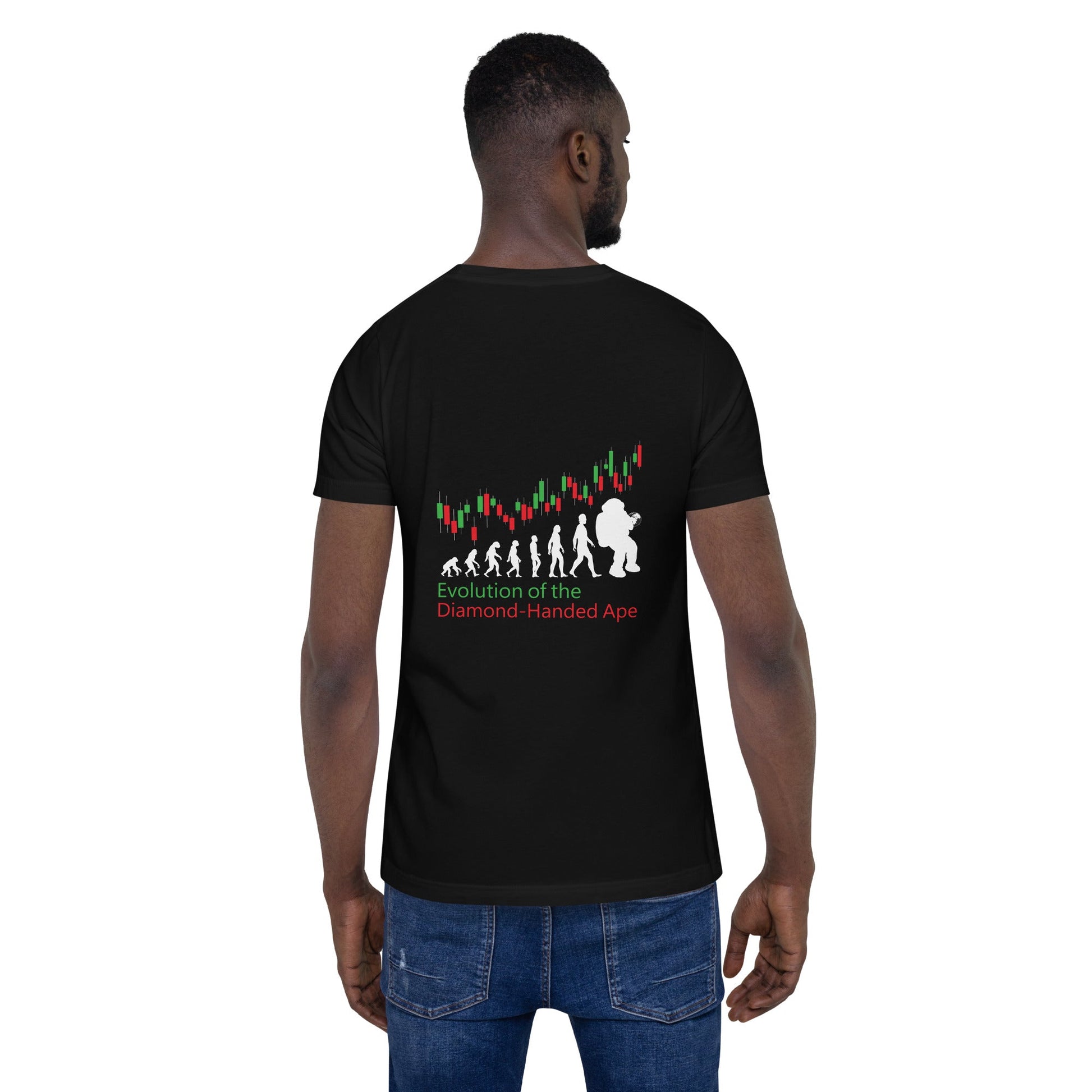 Evolution of the Diamond-handed Ape - Unisex t-shirt ( Back Print ) by DarkByteGear