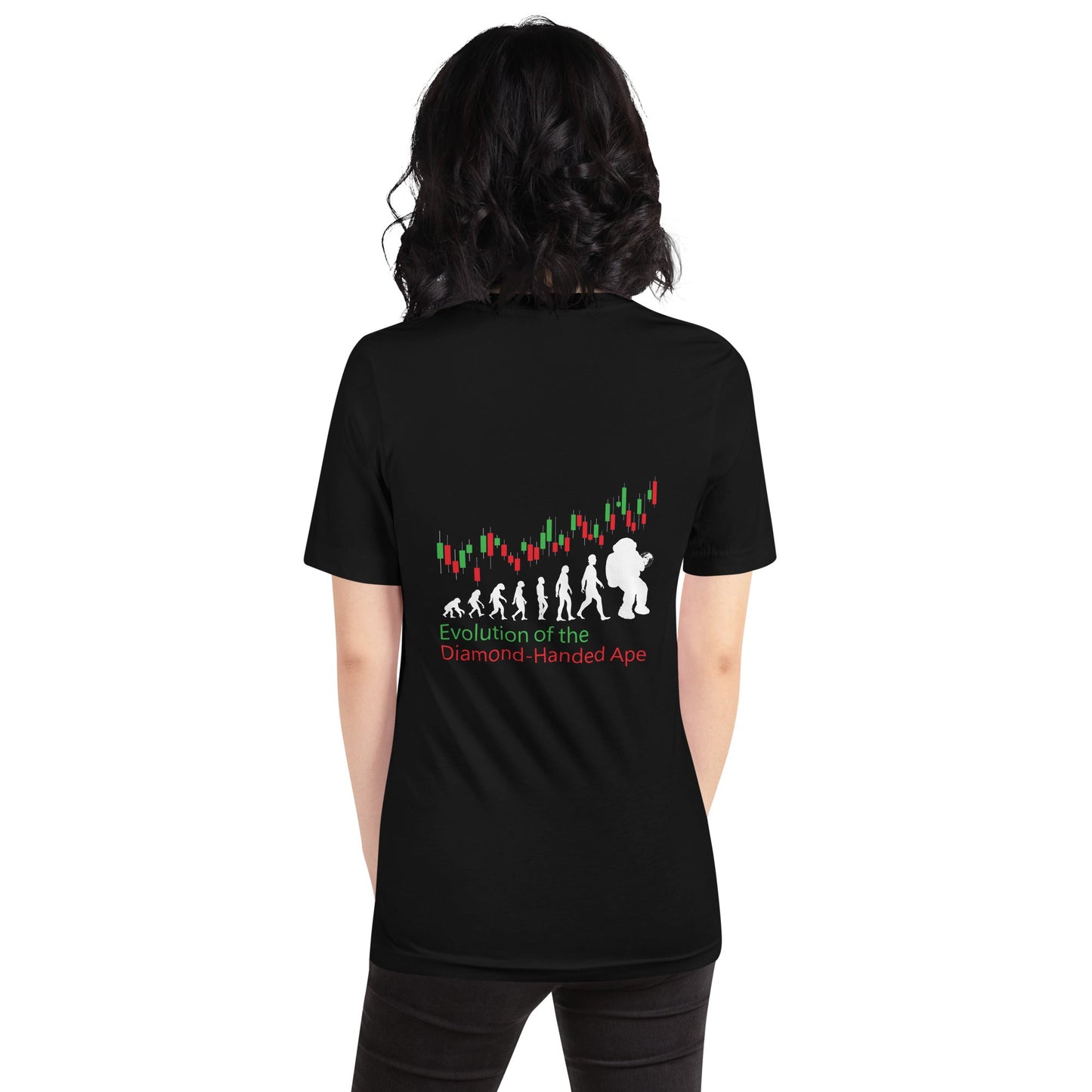 Evolution of the Diamond-handed Ape - Unisex t-shirt ( Back Print ) by DarkByteGear