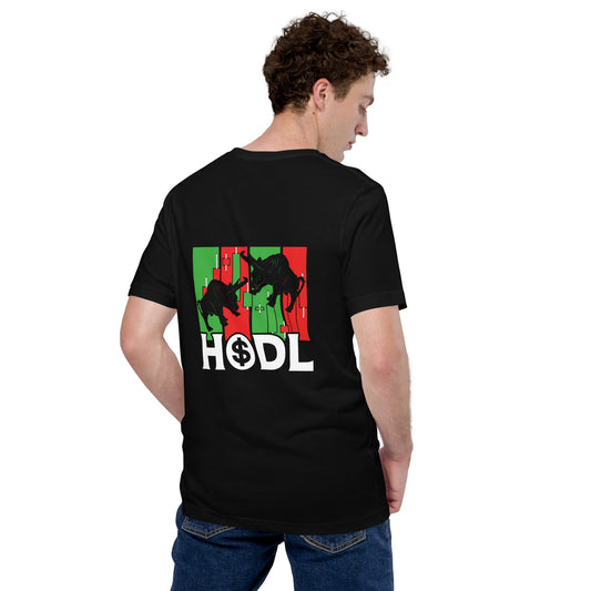 HODL - Unisex t-shirt ( Back Print ) by DarkByteGear