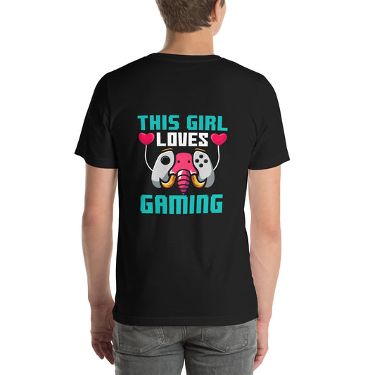 This girl Loves video games ( RiMa ) - Unisex t-shirt ( Back Print ) by DarkByteGear