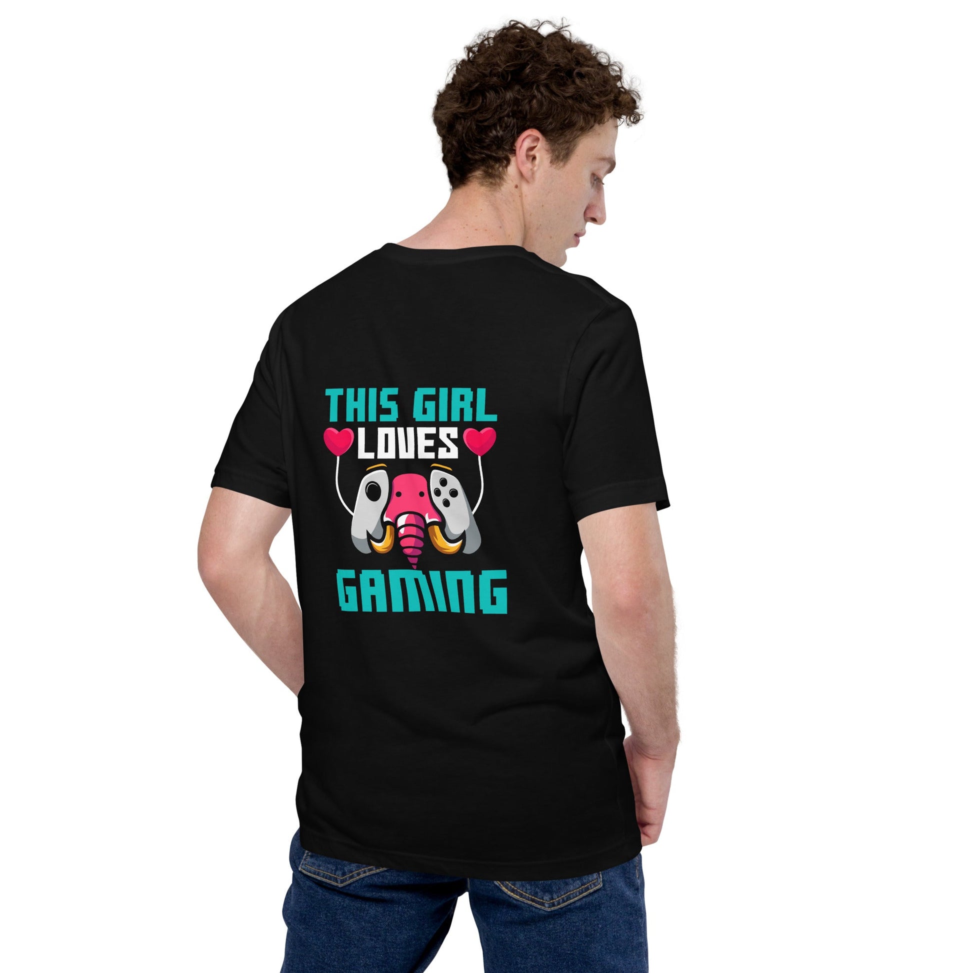 This girl Loves video games ( RiMa ) - Unisex t-shirt ( Back Print ) by DarkByteGear