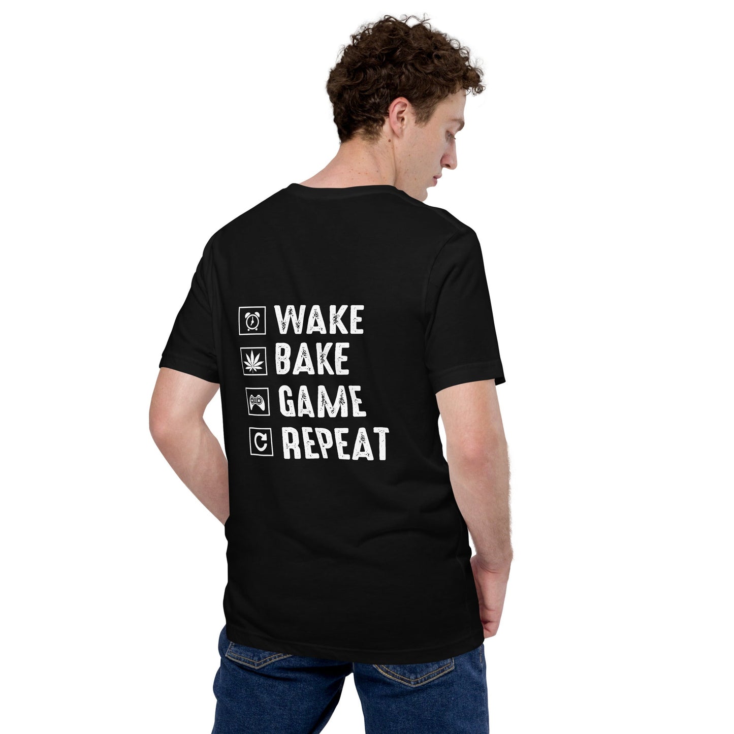 Wake, Bake, Game, Repeat Rima 13 - Unisex t-shirt by DarkByteGear