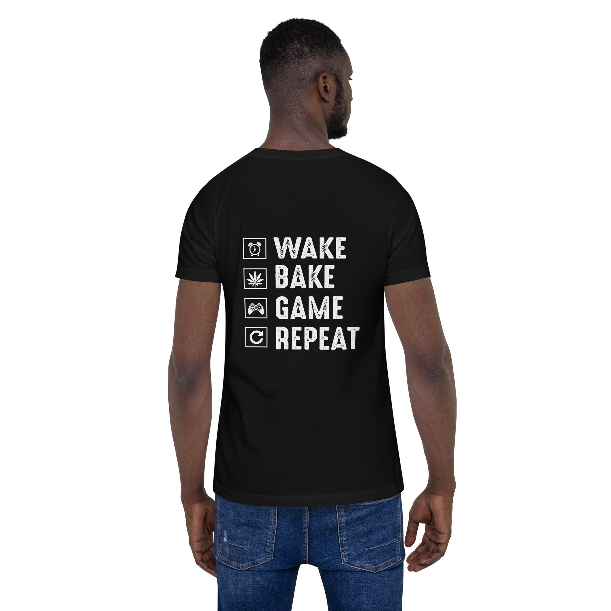 Wake, Bake, Game, Repeat Rima 13 - Unisex t-shirt by DarkByteGear