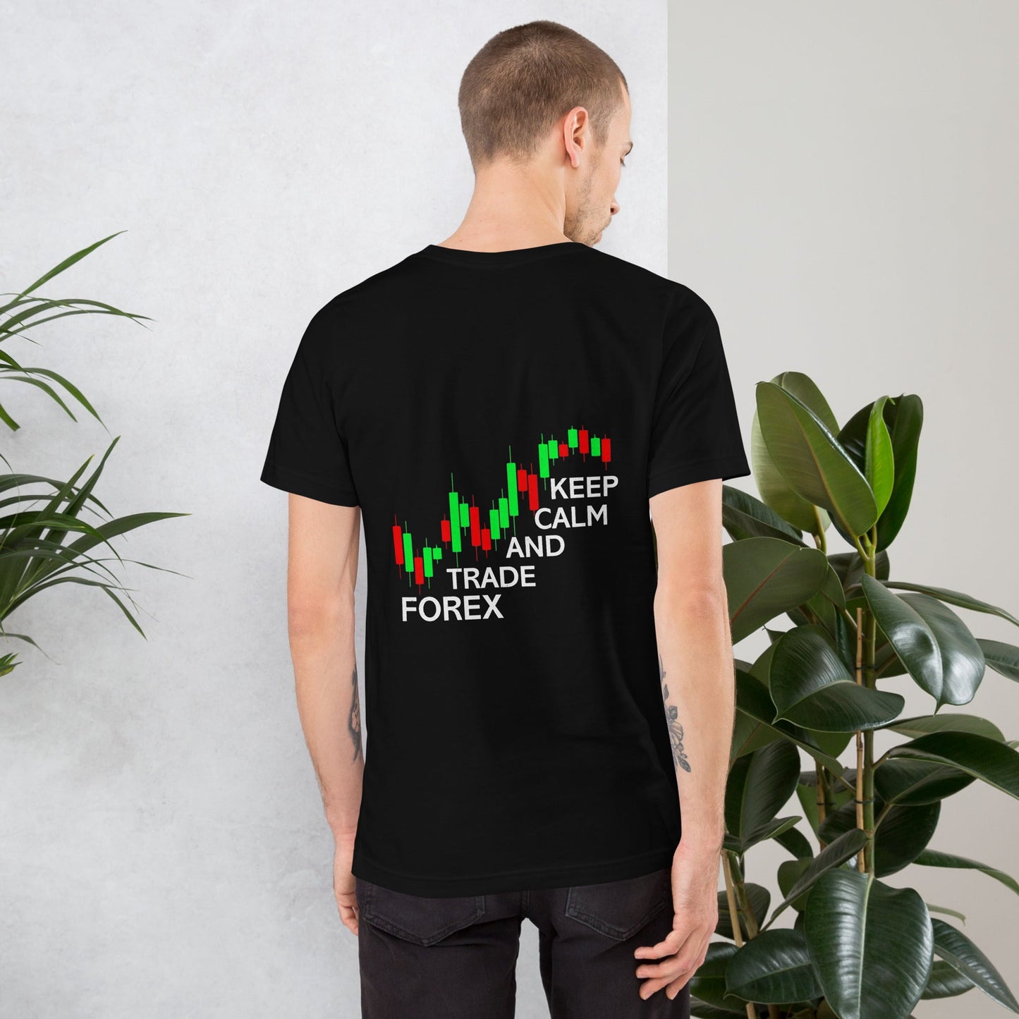 Keep Calm and Trade Forex - Unisex t-shirt ( Back Print ) by DarkByteGear